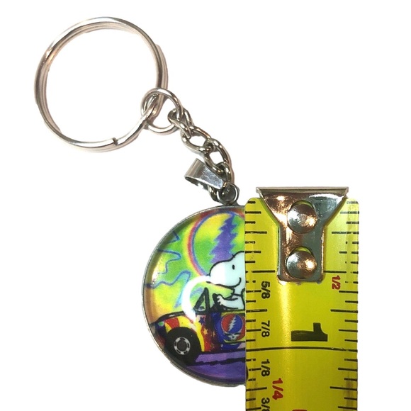 M BUYITWHENFOUND—- Custom Made Keychains GRATEFUL DEAD SNOOPY WOODSTOCK - Picture 2 of 9
